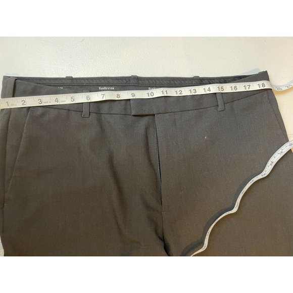 Van Heusen Mens Dress Pants Straight Leg Flat Front 505M103028 Charcoal SZ 36x30 - Picture 4 of 10